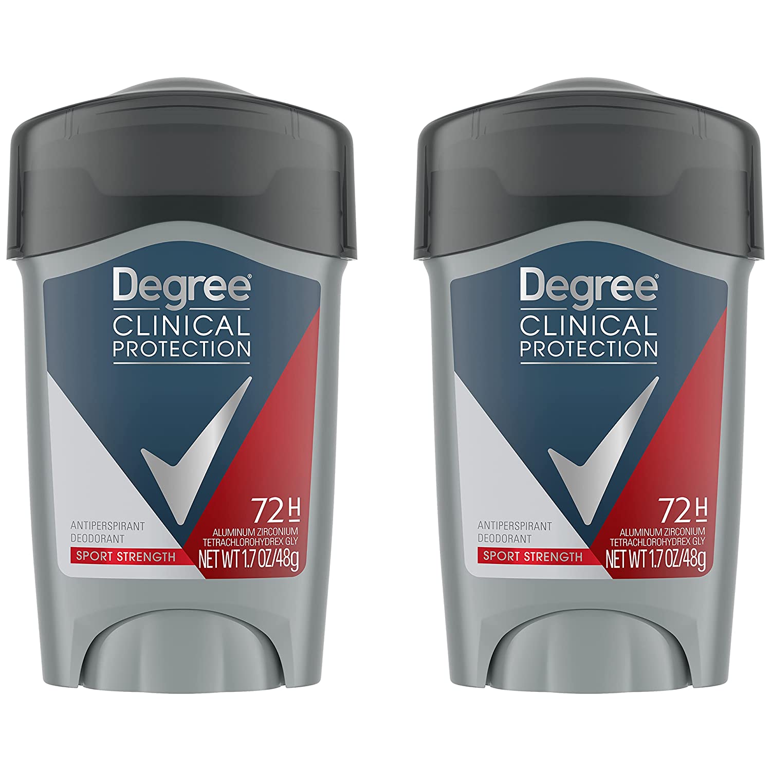 Degree Men Antiperspirant Deodorant Sport Strength, Pack of 2, 72-Hour Sweat & Odor Protection Prescription-Strength Antiperspirant For Men with MotionSense Technology 1.7 oz - Image 1